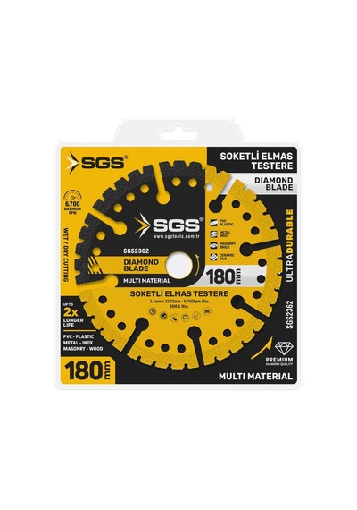 Sgs Çok Amaçlı Multi-material Elmas Kesme Diski 180 Mm Sgs2362