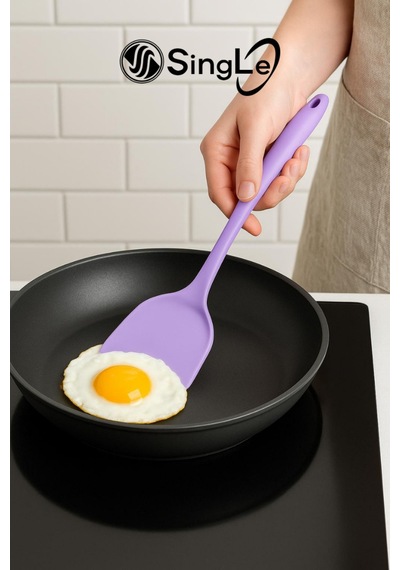 1 Adet Sert Uçlu Ekstra Geniş Ağızlı Silikon Spatula Pembe