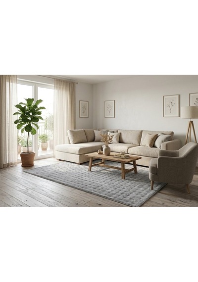 Dream Soft Gri Yumuşak Yüzeyli Kaymaz Makinede Yıkanabilir Halı Renkli