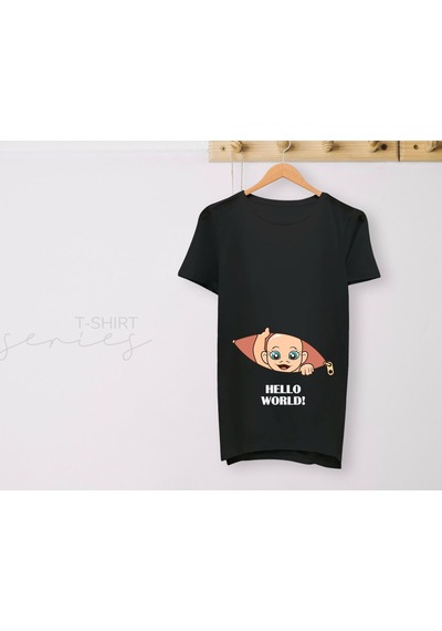 Bk Gift Espri Tasarımlı Siyah Hamile Tişörtü, Hamileye Hediye, Yeni Anne Hediyesi, Arkadaşa Hediye-8 001