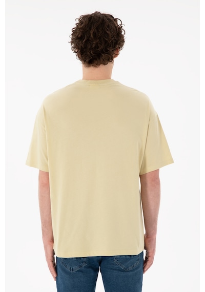 U.S. Polo Assn. Erkek Oversize Fit Bisiklet Yaka Açık Haki Tişört 50305904-VR183
