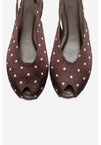 Luvi Shoes Serına Kahverengi Beyaz Puantiyeli Kadın Sandalet