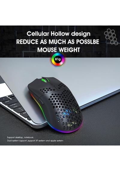Hxsj T66 2.4G Kablosuz RGB Oyuncu Mouse