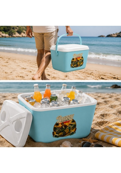 15 Lt Buzzy Retro Buzluk Termos 1177 Cooler Box -386 Açık Mavi