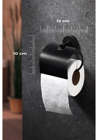 Siyah Geniş Kapaklı Vidalı Tuvalet Kağıtlığı Wc Kağıtlık Tuvalet Kağıdı Askısı Metal Diğer