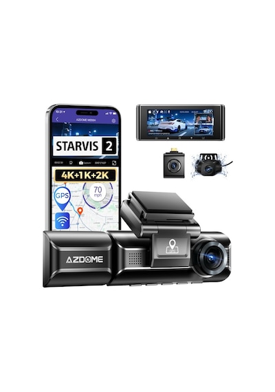 Azdome M550h 3 Kameralı 4k+2k+1k Çift Starvıs 2 Araç Kamerası