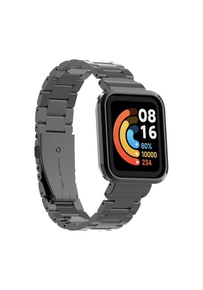Xiaomi Redmi Watch Mi Watch Lite Uyumlu Krd-60 Metal Zore Kordon-siyah