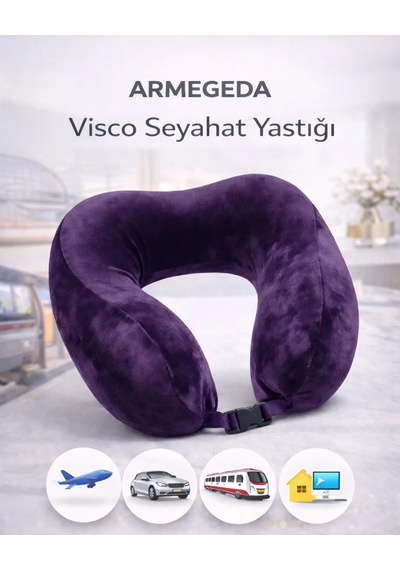 Kalpli Armegeda Visco Seyahat Yastığı 212 Özel 14 Şubat Serisi Mor