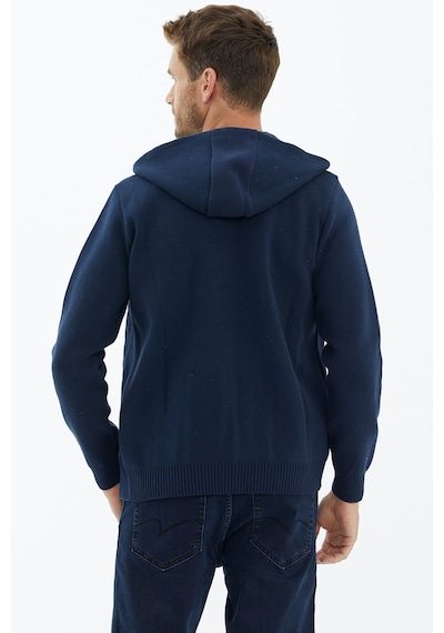 Sementa Kapüşonlu Fermuarlı Kapitone Triko Mont  - Lacivert