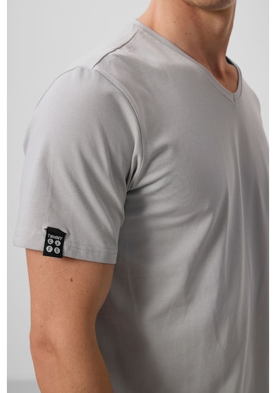 Tommy Life Taş Basic Kısa Kol Standart Kalıp V Yaka Erkek T-shirt - 87912 Taş