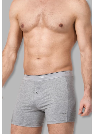 Namaldı 3'lü Paket Düğmeli Erkek Boxer Gri