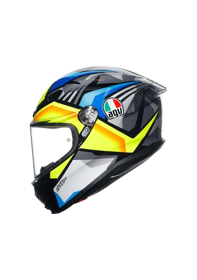 Agv K6 S Joan Black Blue Yellow Kapalı Kask Sarı
