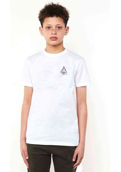 Tshirthane Baskılı Tshirt Göğüs Baskılı Unisex Çocuk Beyaz T-Shirt