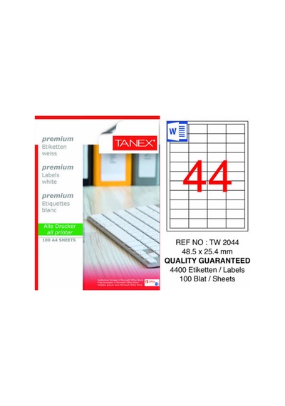 Tw-2044 48.5x25.4 Laser Etiket 100lü Diğer