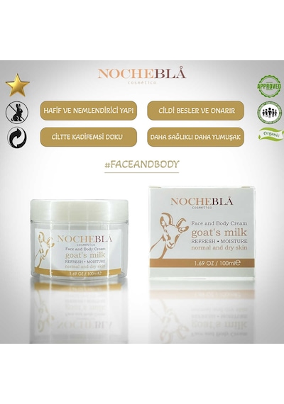 Nochebla Cosmetics Keçi Sütlü Nemlendiricili Yüz ve Vücut Kremi 100 ML