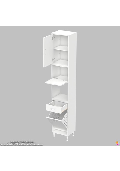 Modilayn Ece Çok Amaçlı Mutfak Dolabı Fırın Bölmeli, Çekmeceli, Kapaklı Ve Sepetli 45 Cm Beyaz Modilayn Ece Çok Amaçlı Mutfak Dolabı Fırın Bölmeli, Çekmeceli, Kapaklı Ve Sepetli 45 Cm Beyaz