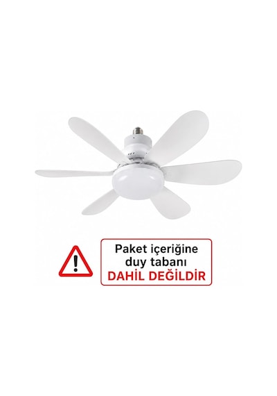 Coverzone 40w Tavan Tipi Fan Uzaktan Kumandalı Led Aydınlatmalı 52 Cm Pervane 3 Kademeli Hız Ayarlı Beyaz Doğal S Diğer