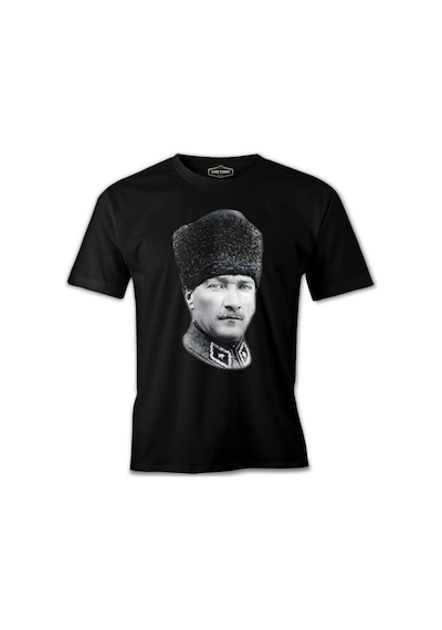 Atatürk - Portre Apolet Siyah Erkek Tshirt