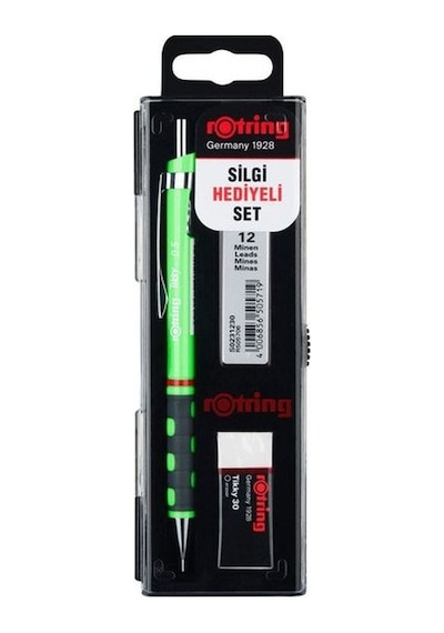 Rotring Tikky Okul Seti 0.7 Mm Neon Yeşil Versatil Kalem + Silgi + Uç