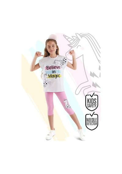 Denokids Believe in Magic Kız Çocuk Yazlık T-Shirt Tayt Takım