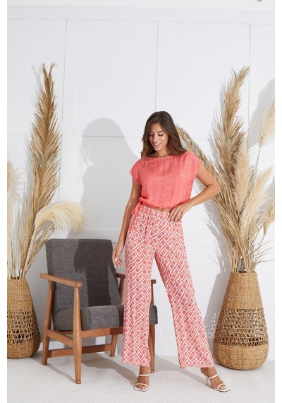 Sevim Kadın Kısa Kol Nar Çiçeği Pijama Takım C9t1n5o51 001