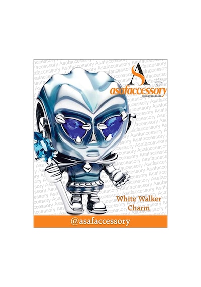 Game Of White Walker Charm / Gümüş Kaplama Mavi