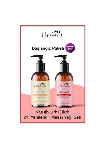 Parnassos Aromaterapi Çilek Masaj Yağı + Vanilya Doğa