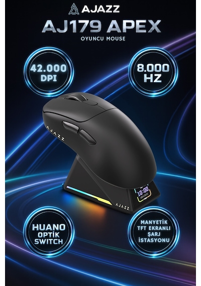 Aj179 Apex 8.000 Hz-30.000 Dpı, Huano Optik Switch-rgb Manyetik Ekranlı Şarj Doku Diğer