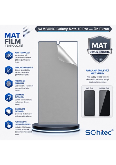 Samsung Galaxy Note 10 Pro Uyumlu Ön Yüzey Mat Hidrojel Ekran Koruyucu 29929908