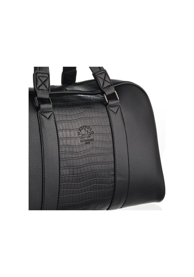 Westpolo Unisex Vegan Deri Seyahat, Spor Çantası - Siyah Siyah