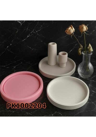 Pk1002204 - Silikon Kalıp Mum Kalıbı Büyük Yuvarlak Taban Sunumluk Renksiz