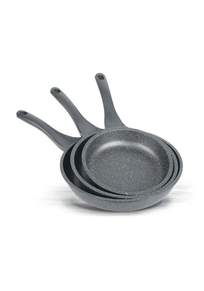 Thermoad Granit Döküm Tava Seti 3 Lü Gri - 20cm-24cm-28cm Gri