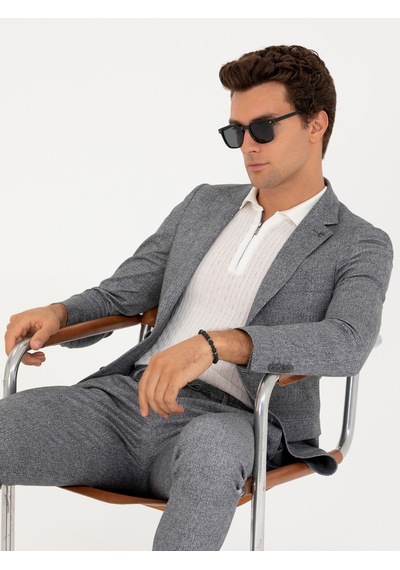 Cacharel Antrasit Ex. Slim Fit Ceket Gri