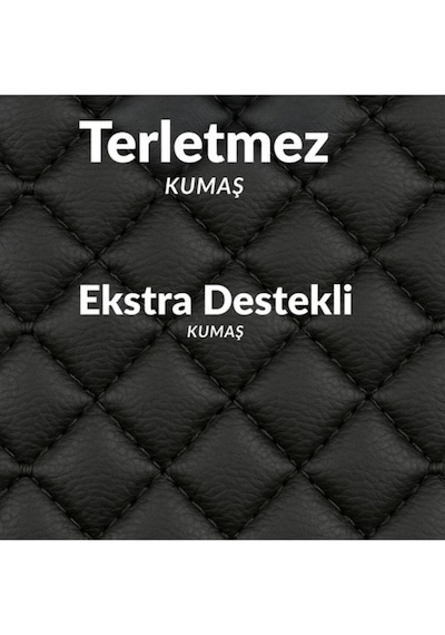 Audi Q3 Uyumlu 3 Parça Kapitone Kumaş Minder Siyah