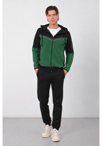Dechers Erkek Siyah Tech Fleece Double Face Kapüşonlu Fermuarlı Eşofman Takımı - E228 Yeşil Dechers Erkek Siyah Tech Fleece Double Face Kapüşonlu Fermuarlı Eşofman Takımı - E228 Yeşil