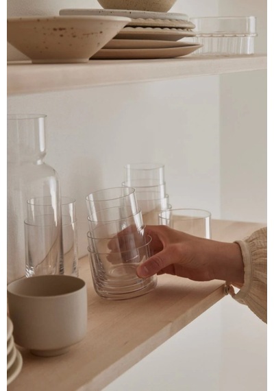 Aarke Glassware Set Kristal Karaf Ve 4 Lü Bardak Seti Meşrubat Bardakları Beyaz