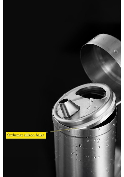304 Çelik Silver 1000 Ml Yağdanlık Sosluk Ve Sirkelik Cin996by Silver