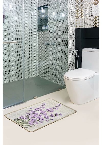 Lavender Djt 40X60 Cm Banyo Paspası Klozet Takımı Çok Renkli