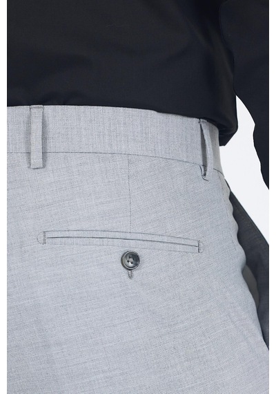 İmza Gri Esnek Yandan Cepli Comfort Fit Classic Pantolon 1003250151 Gri