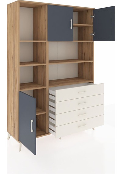 Hyperion Dolap 8 Raflı 4 Çekmeceli 3 Kapaklı 132x44x195 Çam-antrasit/aytaşı Antrasıt/aytası Hyperion Dolap 8 Raflı 4 Çekmeceli 3 Kapaklı 132x44x195 Çam-antrasit/aytaşı Antrasıt/aytası