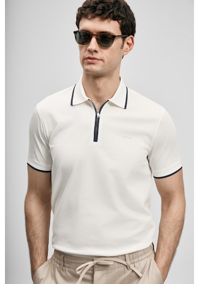 Lufian Chase Erkek Polo Yaka T-shirt 111040236 Ekru