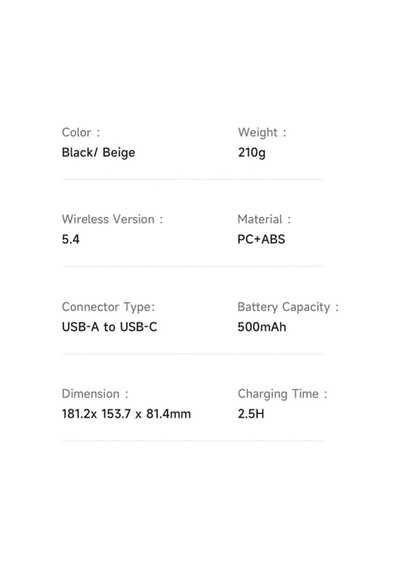 Anc Bluetooth Kulak Üstü Kulaklık Kablosuz, Bluetooth 5.4, Beyaz Hp-1421 50 x 22