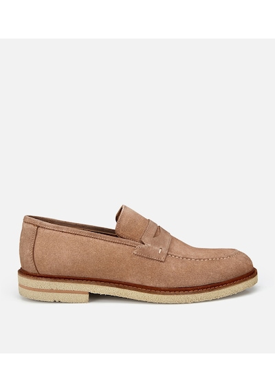 Hotiç Erkek Süet Deri Bej Klasik Loafer