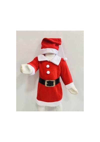 Kız Çocuk Noel Baba Kostüm Yılbaşı Eğlence Çocuk Giyim Kırmızı