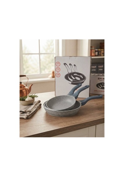 Khor Tava Seti 3'lü 20-24-28 Cm Gri
