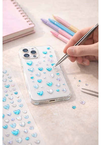 3d Taş Sticker Pembe Saç, Yüz, Tırnak, Makyaj, Telefon, Ayakkabı Ve Dekorasyon İçin Işıltılı Parlak Süs Taşı Kendinden Yapışkanlı