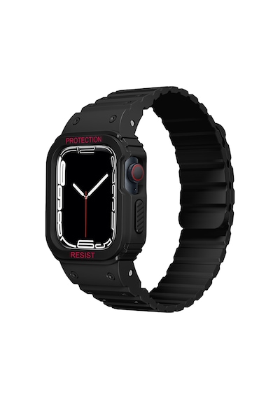 Apple Uyumlu Watch  Series 10 / 11 Kılıf 42mm Silikon Kordon Kd-142 Airbag Tasarımlı Kasa Koruyuculu