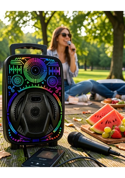 Taşınabilir Karaoke Hoparlör Rgb Led Işıklı Uczzzlf3880hoparlör-2