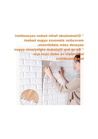 70 X 500 Cm Beyaz 3d Dekoratif Duvar Paneli, Kendinden Yapışkanlı Ve Esnek