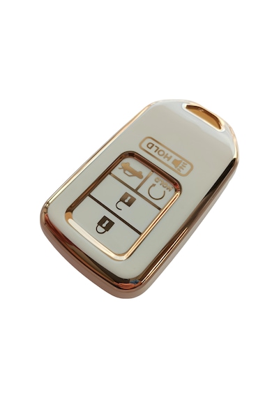 Honda Civic Accord Uyumlu Smart Anahtar Kumanda Kılıfı Oto Anahtarlık Beyaz - Gold